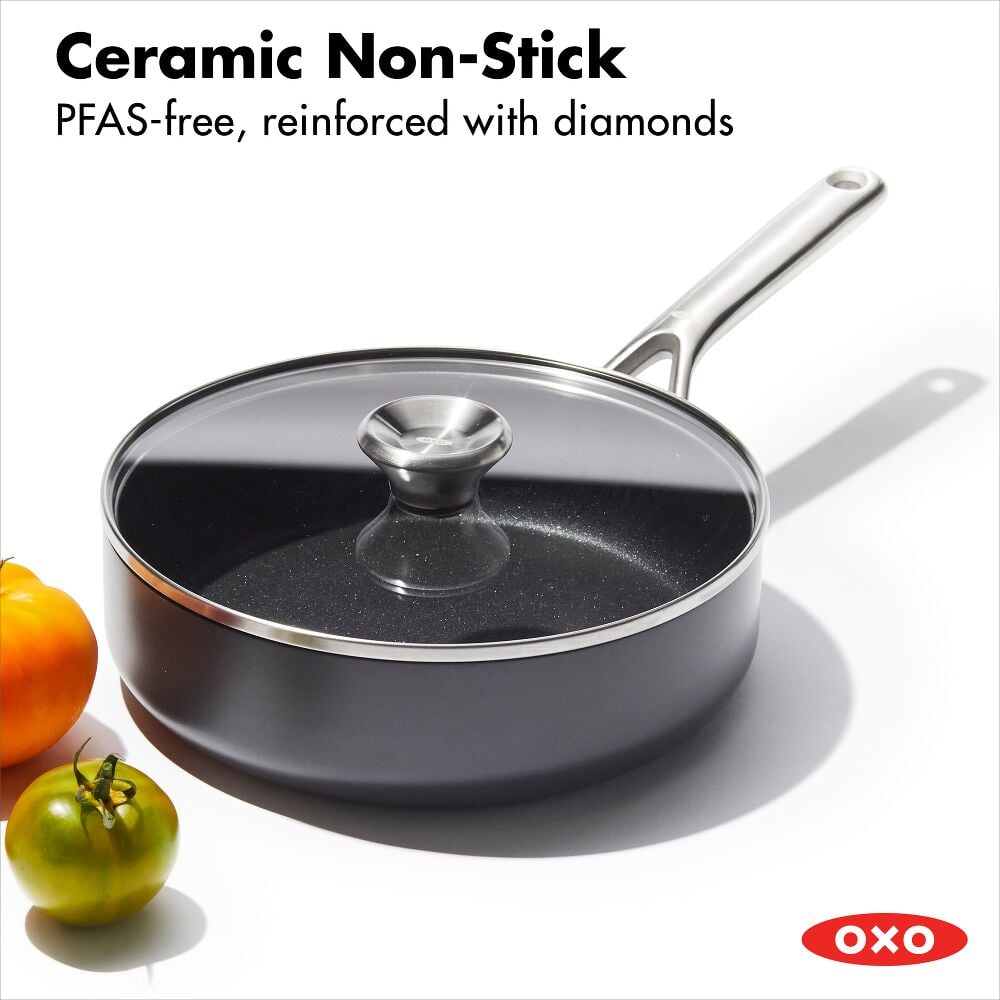 Ceramic Professional Non-Stick 3-Quart Sauté Pan with Lid F6