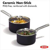 Ceramic Professional Non-Stick 4-Piece Saucepan Set (1.7 Qt & 2.3 Qt) N2