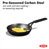 Carbon Steel Obsidian Series 8-Inch Frypan with Silicone Sleeve A7