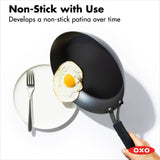 Carbon Steel Obsidian Series 8-Inch Frypan with Silicone Sleeve A7