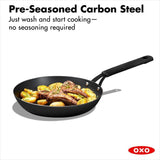 Carbon Steel Obsidian Series 10-Inch Frypan with Silicone Sleeve Z0