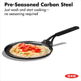 Obsidian Carbon Steel 10-Inch Crêpe Pan with Silicone Sleeve N7