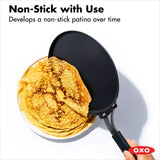 Obsidian Carbon Steel 10-Inch Crêpe Pan with Silicone Sleeve N7