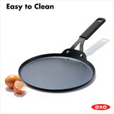 Obsidian Carbon Steel 10-Inch Crêpe Pan with Silicone Sleeve N7