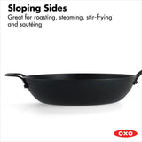 Carbon Steel Obsidian Series 12-Inch Wok with Silicone Sleeve T6