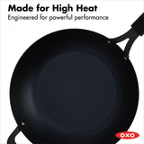 Carbon Steel Obsidian Series 12-Inch Wok with Silicone Sleeve T6