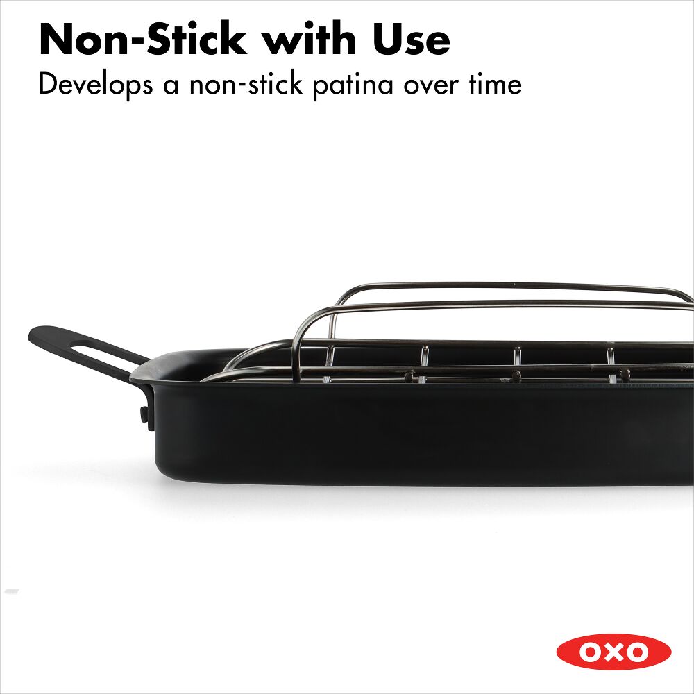 Carbon Steel Obsidian Series Roaster with Rack W3