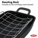 Carbon Steel Obsidian Series Roaster with Rack W3
