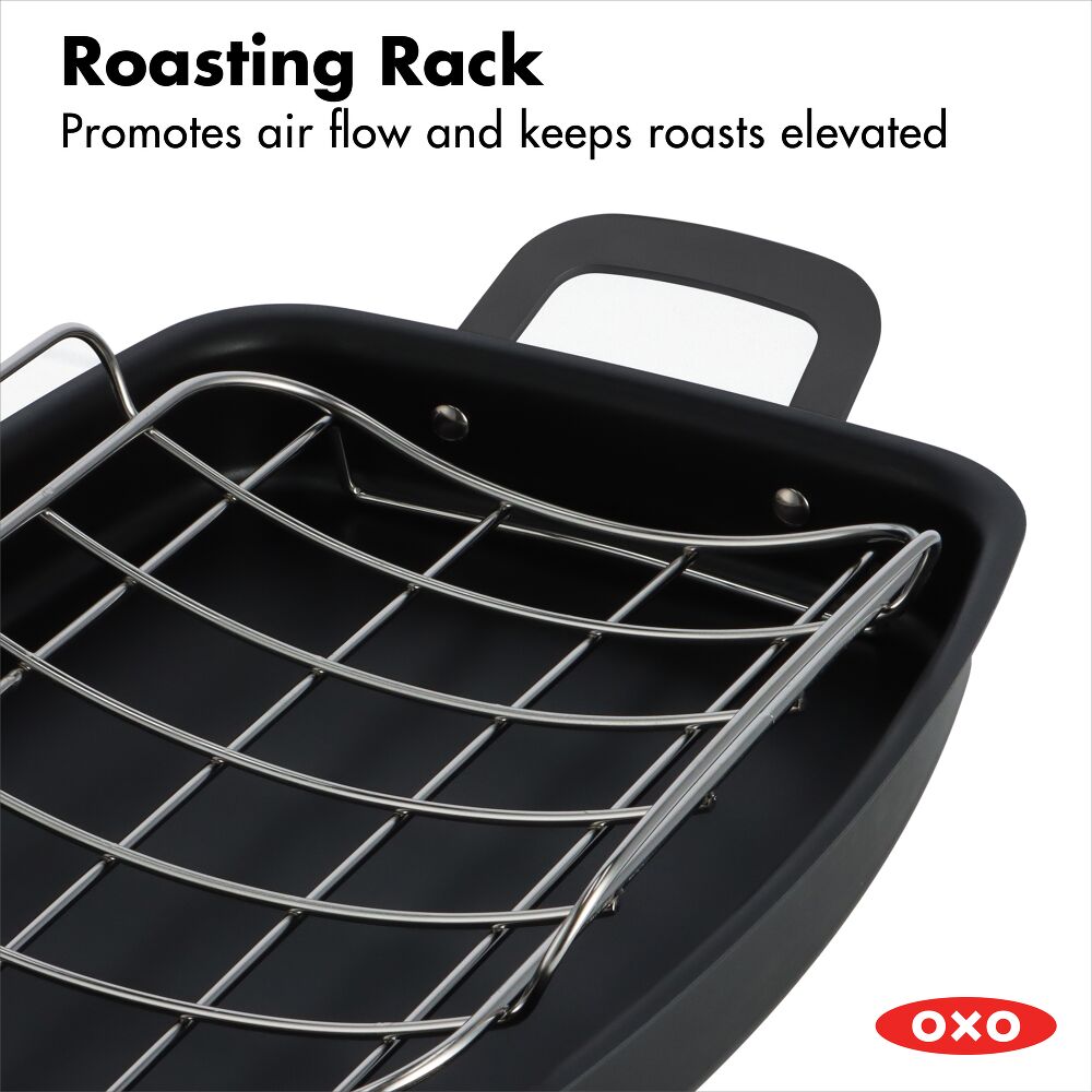 Carbon Steel Obsidian Series Roaster with Rack W3