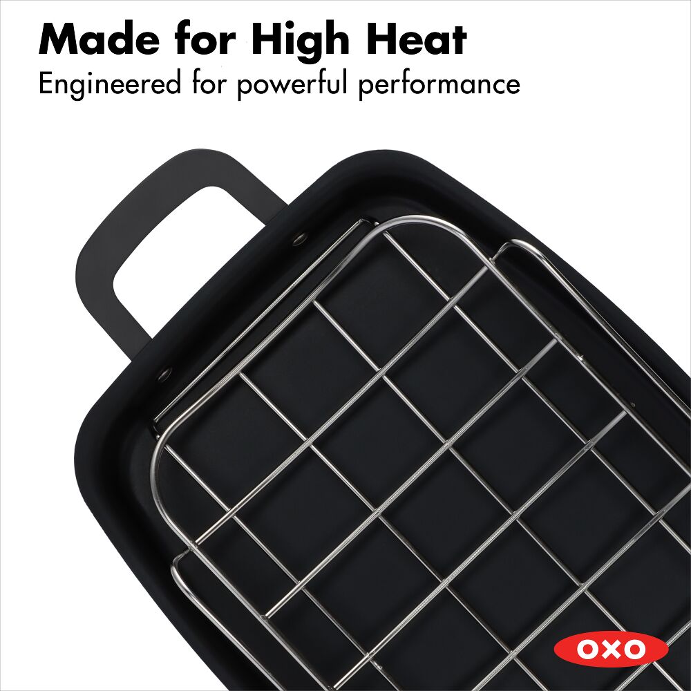 Carbon Steel Obsidian Series Roaster with Rack W3