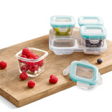 Baby Blocks Glass Food Storage Containers 4 Oz - Tot Teal V6