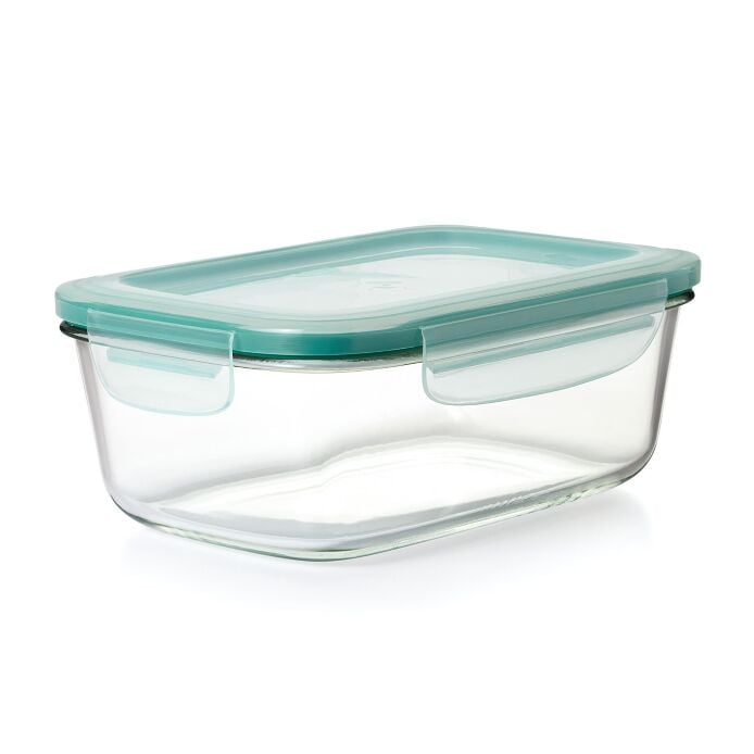 Smart Seal 8 Cup Glass Rectangle Container - Teal J0