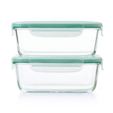 Smart Seal 8 Cup Glass Rectangle Container - Teal J0