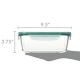 Smart Seal 8 Cup Glass Rectangle Container - Teal J0