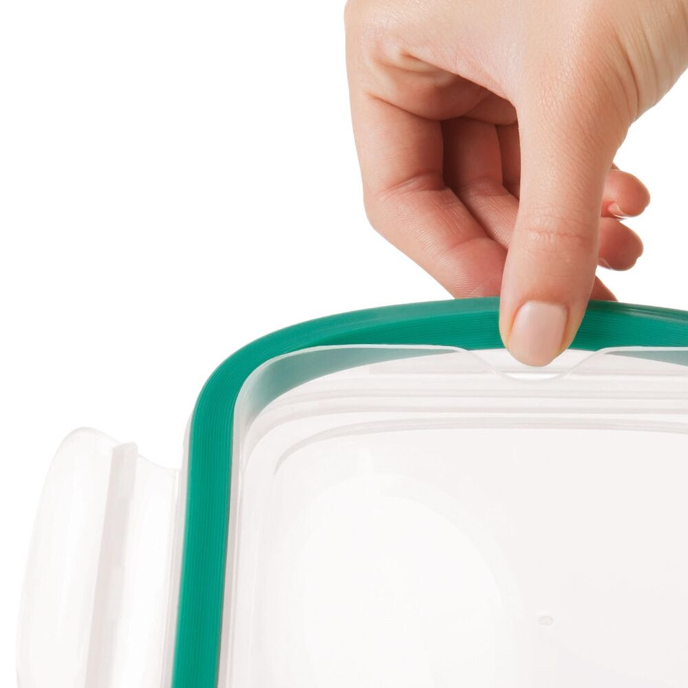 Smart Seal 3.5 Cup Glass Rectangle Container - Teal D6