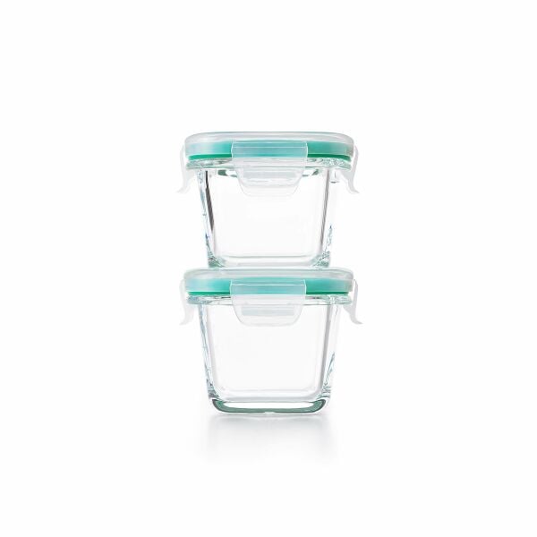 4 Piece Smart Seal Glass Mini Square Container Set L1