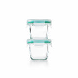 4 Piece Smart Seal Glass Mini Square Container Set L1