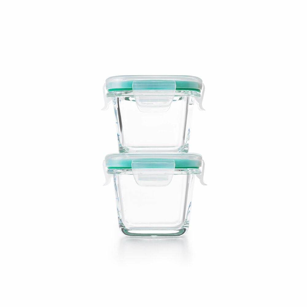 4 Piece Smart Seal Glass Mini Square Container Set L1