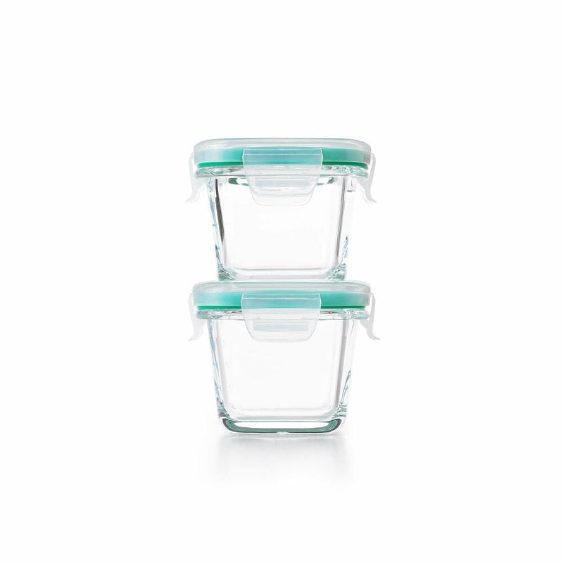 4 Piece Smart Seal Glass Mini Square Container Set L1