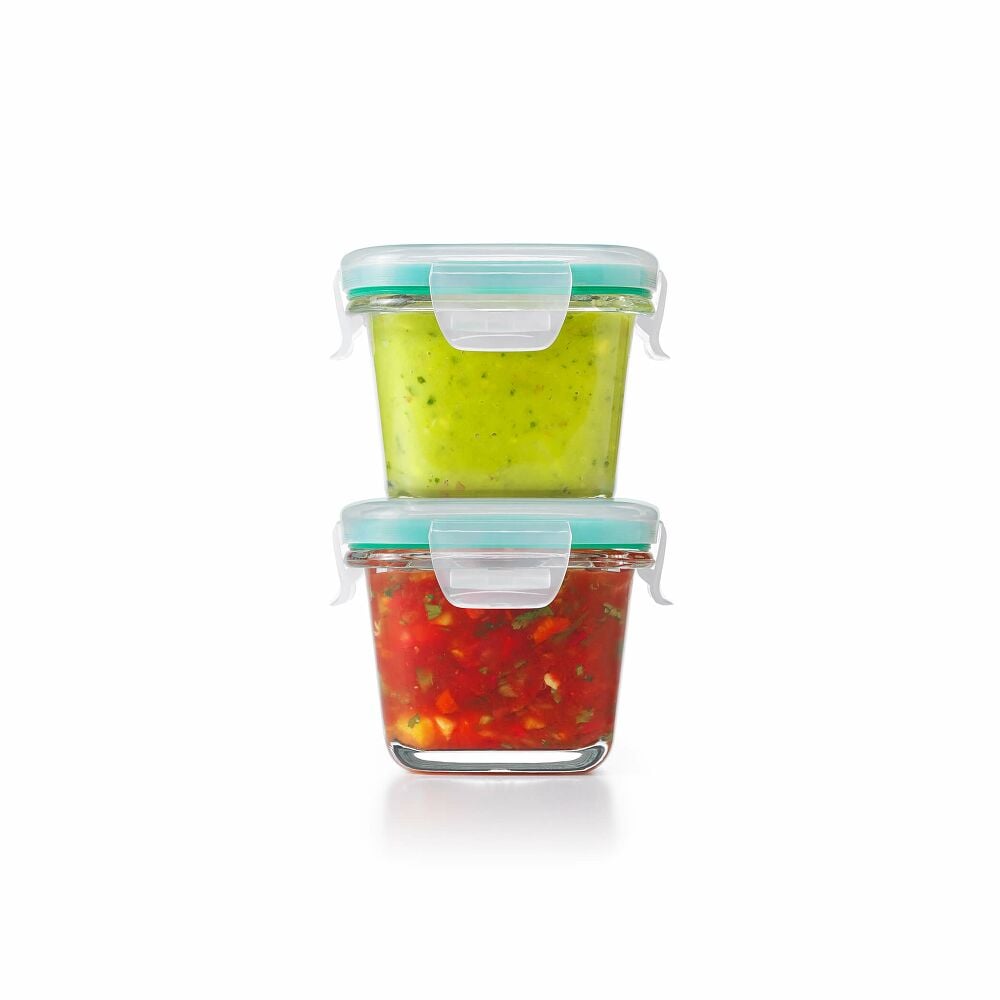 4 Piece Smart Seal Glass Mini Square Container Set L1