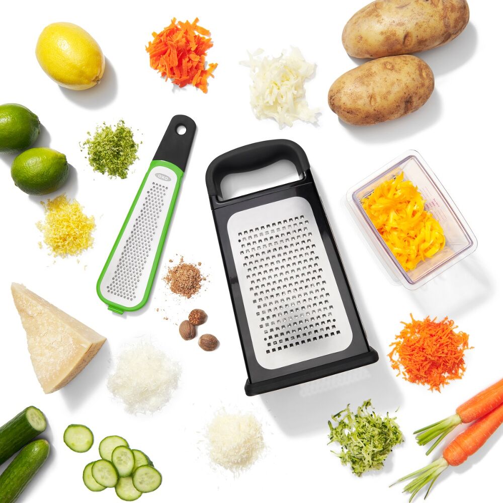 Etched Box Grater With Removable Zester T9