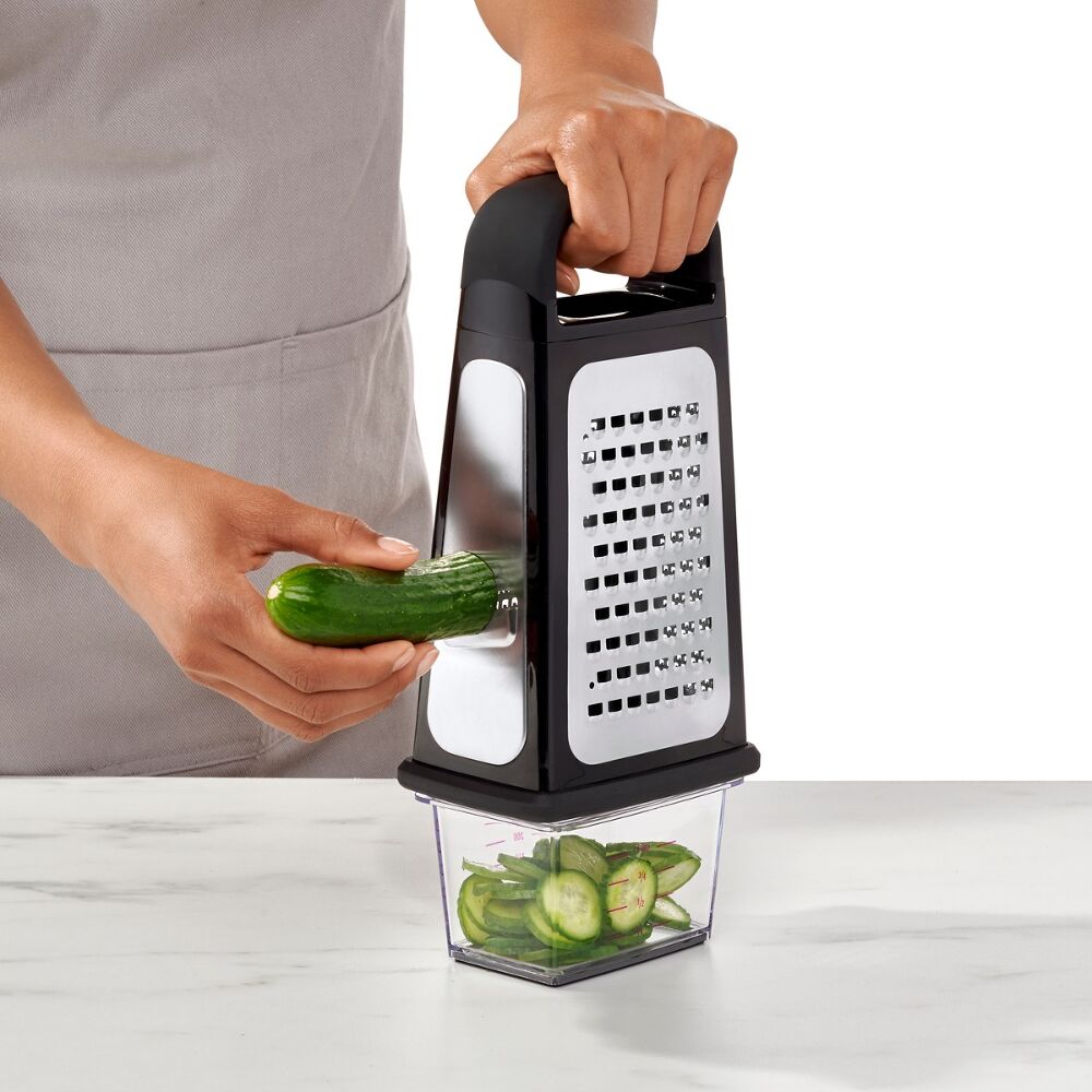 Etched Box Grater With Removable Zester T9
