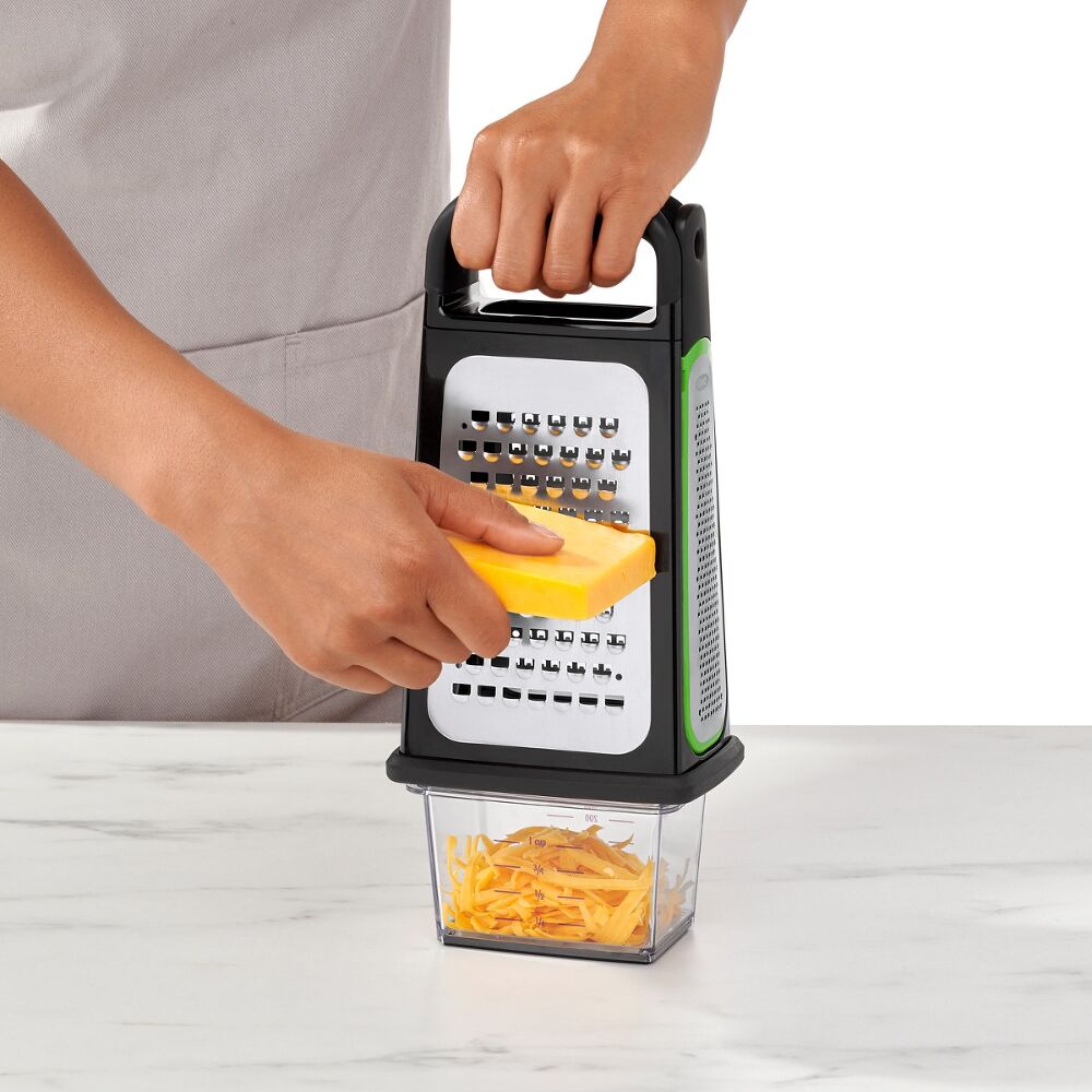 Etched Box Grater With Removable Zester T9