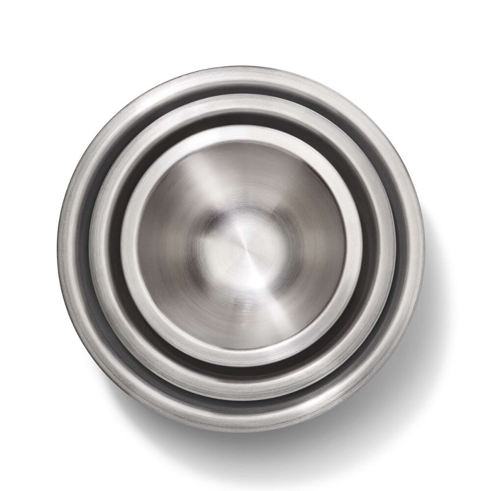 3-Piece Stainless Steel Mixing Bowl Set - Blue/Gray G5