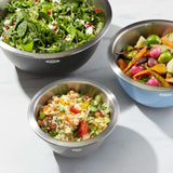 3-Piece Stainless Steel Mixing Bowl Set - Blue/Gray G5