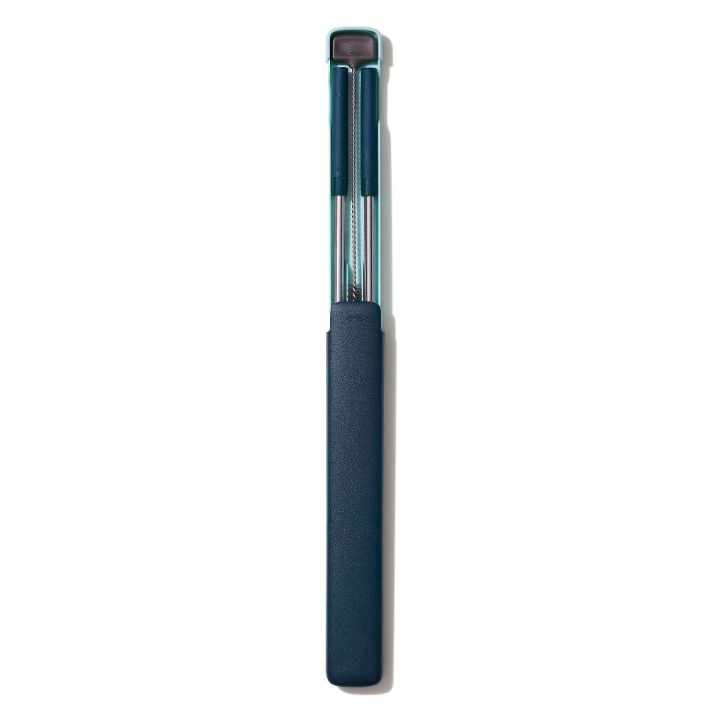 4-Piece Reusable Straw and Brush Set with Case N4