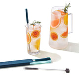 4-Piece Reusable Straw and Brush Set with Case N4