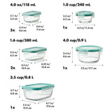 16 Piece Glass Smart Seal Everyday Container Set M1