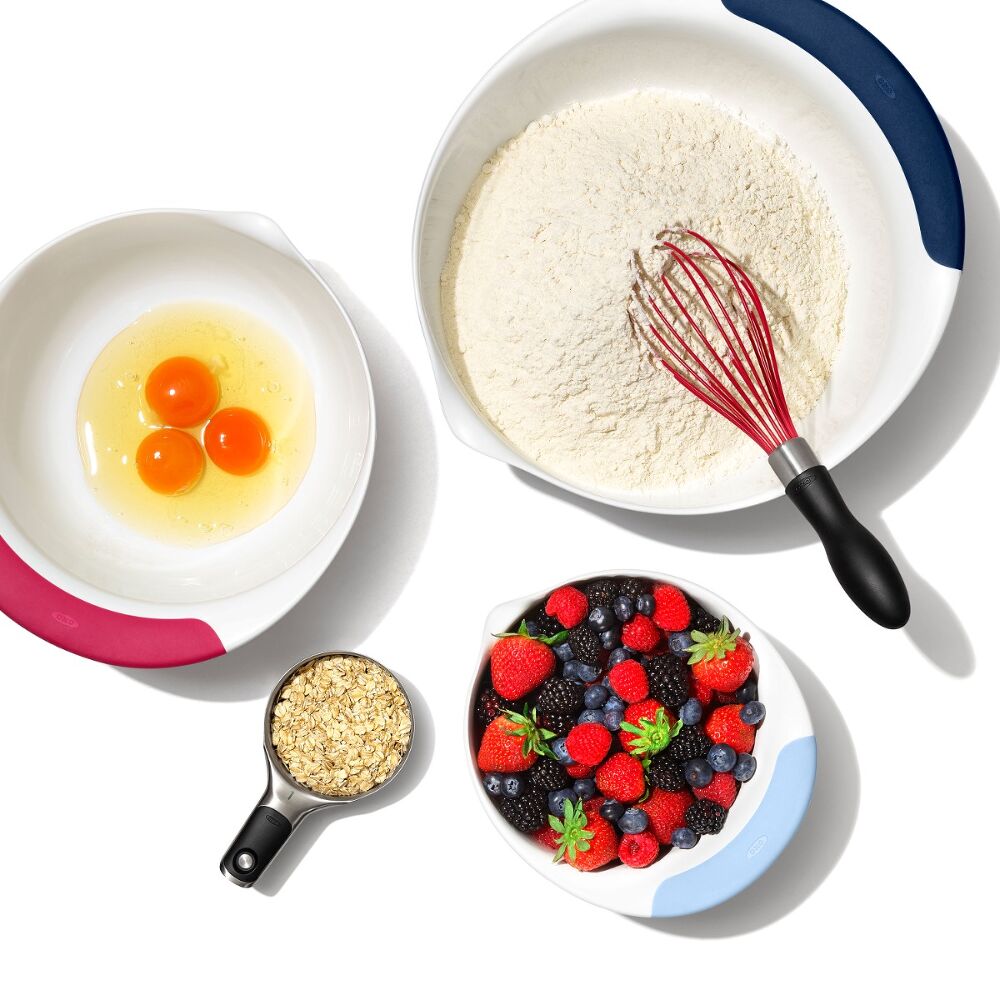 3 Piece Mixing Bowl Set New Colored Handles A2