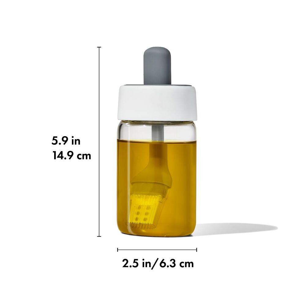 Glass Oil Bottle and Silicone Brush Set M2