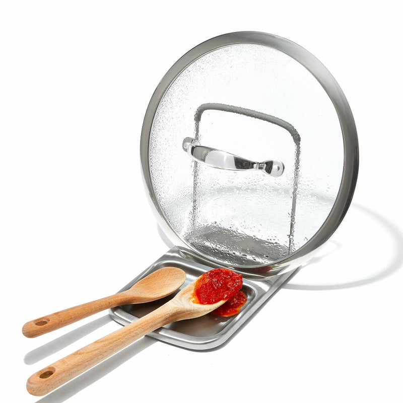 Stainless Steel Spoon Rest with Lid Holder T6