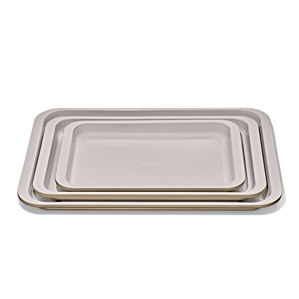 Non-Stick Pro Ceramic Coated Metal Bakeware 3 Pc Set D4