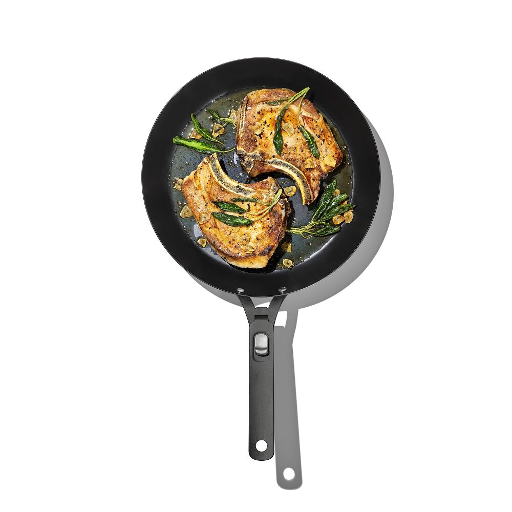 Outdoor 12-inch Carbon Steel Pan with Removable Handle V3