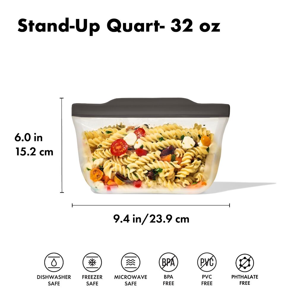 Outdoor Silicone Reusable Stand Up Bag Quart (32 oz) X0