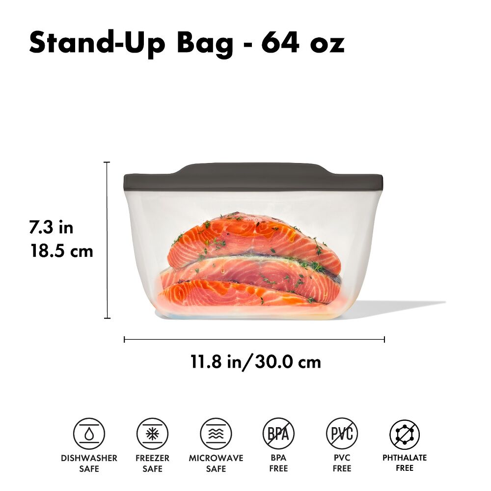 Outdoor Silicone Reusable Stand Up Bag Half Gallon (64 oz) P8