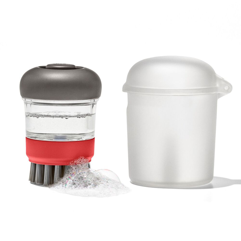 Outdoor Soap Dispensing Dish Brush with Storage Case N1