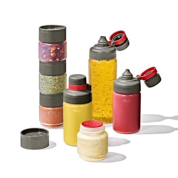 Outdoor 7-Piece Spice Shaker & Squeeze Bottle Set Z7