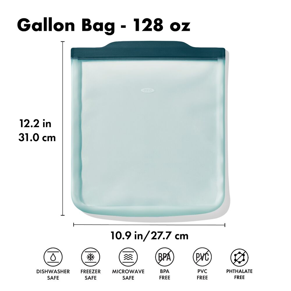 Silicone Reusable Bag - Gallon Bag (128 oz) - Lagoon Q0