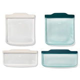 Silicone Reusable Bag -  4 Piece Lunch Set - Oat/Lagoon Z5