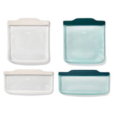 Silicone Reusable Bag -  4 Piece Lunch Set - Oat/Lagoon Z5