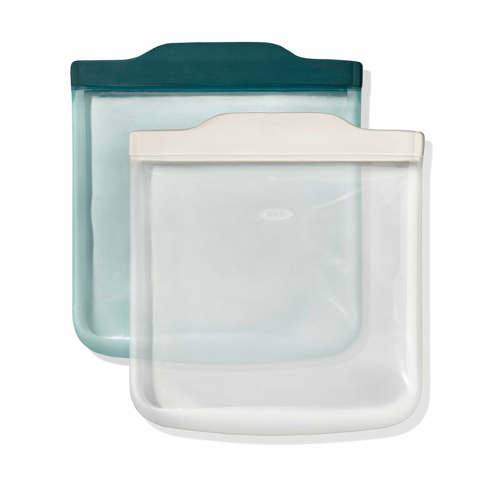 Silicone Reusable Bag -  4 Piece Lunch Set - Oat/Lagoon Z5