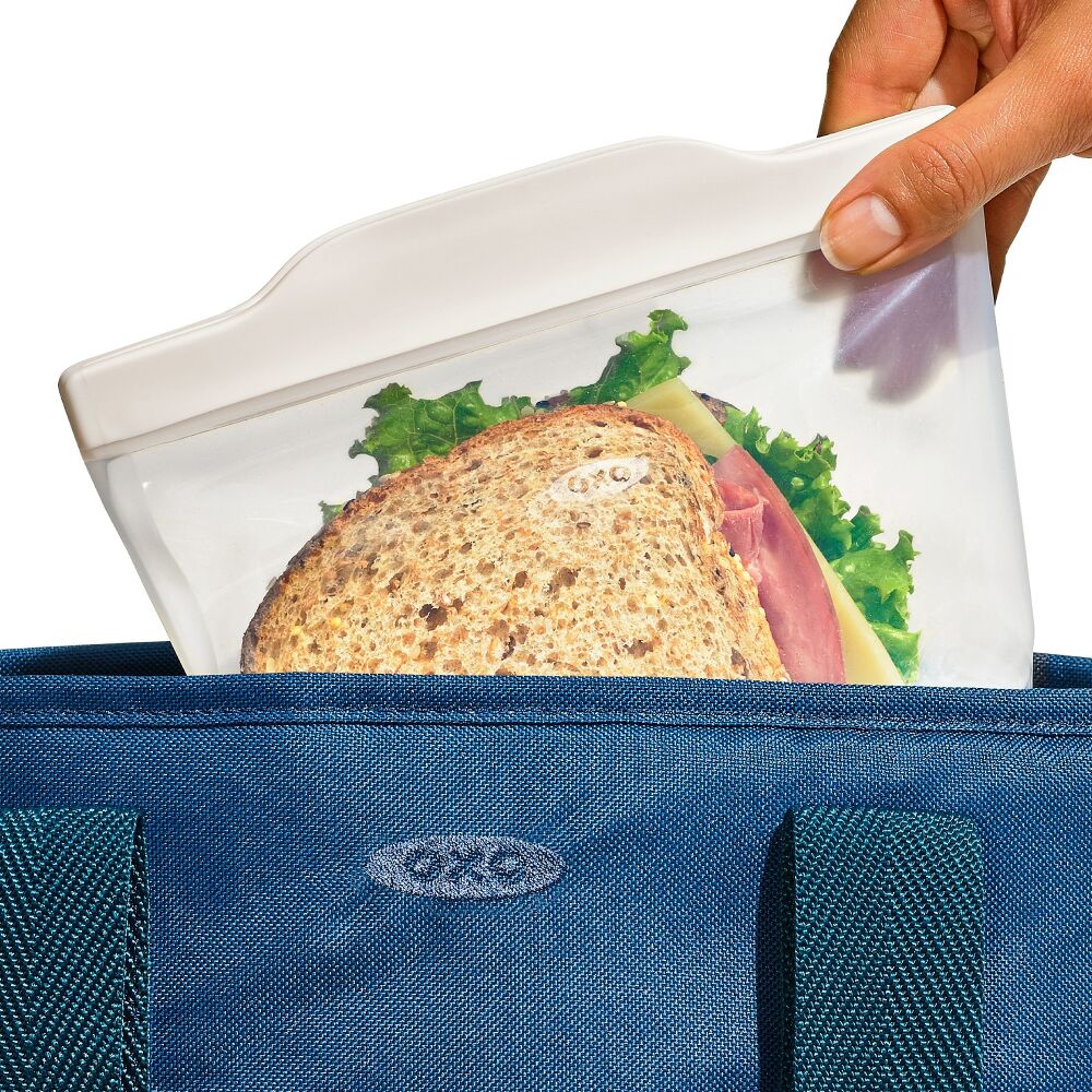 Silicone Reusable Bag -  4 Piece Lunch Set - Oat/Lagoon Z5
