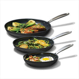Enhanced Non-Stick 3-Piece Frypan Set — Black B6