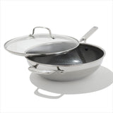 Trident Hybrid Non-Stick Stainless Steel 5 Qt Wok with Lid H3