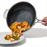Trident Hybrid Non-Stick Stainless Steel 5 Qt Wok with Lid H3