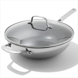 Trident Hybrid Non-Stick Stainless Steel 5 Qt Wok with Lid H3